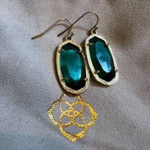 Gold and Emerald Kendra Scott Earrings